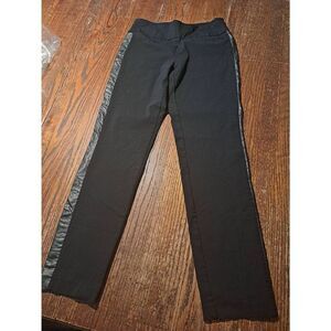 Van Heusen Women’s Size 2 Black Skinny Pull-On Pants w/ Faux Leather Side Detail